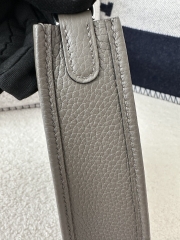 Mini Evelyne in Imported TC Clemence Leather, 8F Etain Pewter Grey with Silver Hardware
