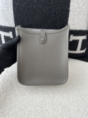 Mini Evelyne in Imported TC Clemence Leather, 8F Etain Pewter Grey with Silver Hardware