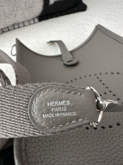 Mini Evelyne in Imported TC Clemence Leather, 8F Etain Pewter Grey with Silver Hardware
