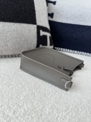Mini Evelyne in Imported TC Clemence Leather, 8F Etain Pewter Grey with Silver Hardware