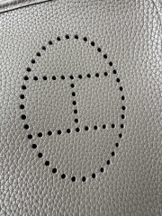 Mini Evelyne in Imported TC Clemence Leather, 8F Etain Pewter Grey with Silver Hardware