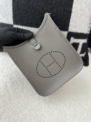 Mini Evelyne in Imported TC Clemence Leather, 8F Etain Pewter Grey with Silver Hardware