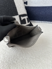 Mini Evelyne in Imported TC Clemence Leather, 8F Etain Pewter Grey with Silver Hardware