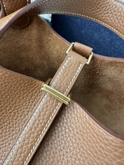 Picotin Lock 18cm in Imported Clemence Leather, CC37 Gold with Gold Hardware