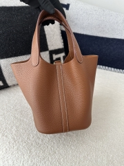 Picotin Lock 18cm in Imported Clemence Leather, CC37 Gold with Gold Hardware