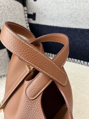 Picotin Lock 18cm in Imported Clemence Leather, CC37 Gold with Gold Hardware