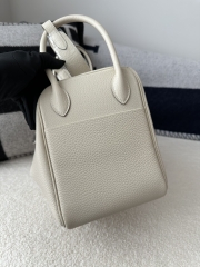 Lindy 30cm in Imported TC Clemence Leather, CK10 Carie Milkshake White with Silver Hardware