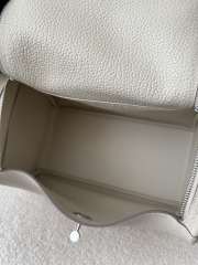 Lindy 30cm in Imported TC Clemence Leather, CK10 Carie Milkshake White with Silver Hardware
