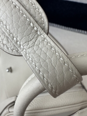 Lindy 30cm in Imported TC Clemence Leather, CK10 Carie Milkshake White with Silver Hardware