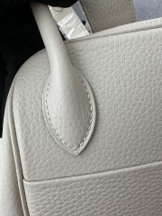 Lindy 30cm in Imported TC Clemence Leather, CK10 Carie Milkshake White with Silver Hardware