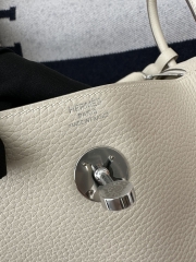 Lindy 30cm in Imported TC Clemence Leather, CK10 Carie Milkshake White with Silver Hardware