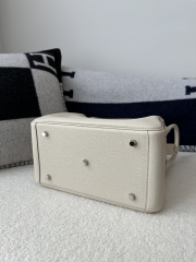 Lindy 30cm in Imported TC Clemence Leather, CK10 Carie Milkshake White with Silver Hardware