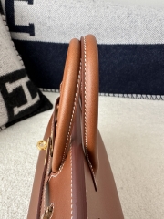 Birkin 25cm in Imported Barenia Natural Saddle Leather, CC34 Fawn Brown with Gold Hardware