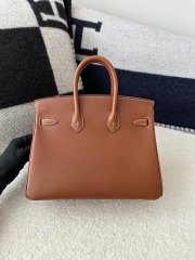Birkin 25cm in Imported Barenia Natural Saddle Leather, CC34 Fawn Brown with Gold Hardware