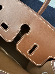 Birkin 25cm in Imported Barenia Natural Saddle Leather, CC34 Fawn Brown with Gold Hardware