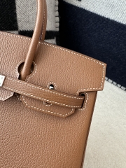 Birkin 25cm in Imported Chevre Goatskin, CK37 Gold with Silver Hardware