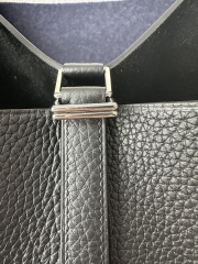 Picotin Lock 18cm Touch in Imported Clemence Leather with Matte Alligator Crocodile, CK89 Noir Black with Silver Hardware