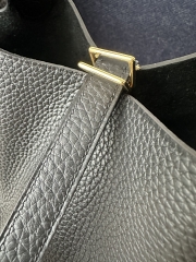 Picotin Lock 18cm Touch in Imported Clemence Leather with Matte Alligator Crocodile, CC89 Noir Black with Gold Hardware