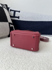 Lindy Mini in Imported TC Clemence Leather, K1 Rouge Grenade Pomegranate Red with Gold Hardware