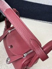 Lindy Mini in Imported TC Clemence Leather, K1 Rouge Grenade Pomegranate Red with Gold Hardware