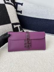Jige 29cm in Imported Swift Calfskin with Shiny Alligator Crocodile, P9 Anemone with Silver Hardware