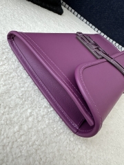 Jige 29cm in Imported Swift Calfskin with Shiny Alligator Crocodile, P9 Anemone with Silver Hardware