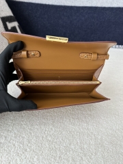 Constance To Go Crossbody Wallet in Imported HCP Water-Dyed Shiny Alligator Crocodile, CC24 Tabac Camel with Gold Hardware
