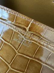 Constance To Go Crossbody Wallet in Imported HCP Water-Dyed Shiny Alligator Crocodile, CC24 Tabac Camel with Gold Hardware