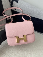 Constance 18cm Classic in Imported Epsom Leather, 3Q Rose Sakura with Gold Hardware