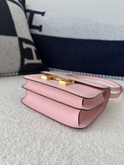 Constance 18cm Classic in Imported Epsom Leather, 3Q Rose Sakura with Gold Hardware