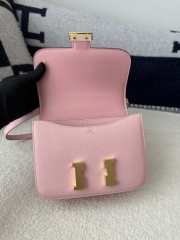 Constance 18cm Classic in Imported Epsom Leather, 3Q Rose Sakura with Gold Hardware