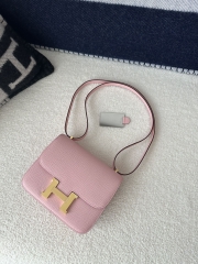 Constance 18cm Classic in Imported Epsom Leather, 3Q Rose Sakura with Gold Hardware