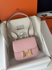 Constance 18cm Classic in Imported Epsom Leather, 3Q Rose Sakura with Gold Hardware