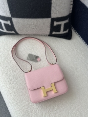 Constance 18cm Classic in Imported Epsom Leather, 3Q Rose Sakura with Gold Hardware