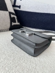Constance 19cm New Mirror Edition in Imported Lizard Leather, CK84 Gris Fonce Rope Grey with Silver Hardware