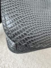 Constance 19cm New Mirror Edition in Imported Lizard Leather, CK84 Gris Fonce Rope Grey with Silver Hardware