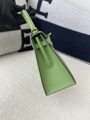 Kelly 25cm in Imported Epsom Leather, 3I Vert Criquet Avocado Green with Gold Hardware