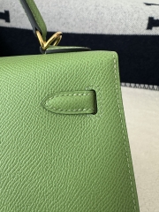 Kelly 25cm in Imported Epsom Leather, 3I Vert Criquet Avocado Green with Gold Hardware