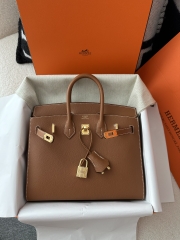 Birkin 25cm with External Stitching in Imported Epsom Leather, CC37 Gold with Gold Hardware