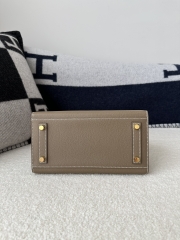Birkin 25cm with External Stitching in Imported Epsom Leather, CC18 Etoupe Grey with Gold Hardware