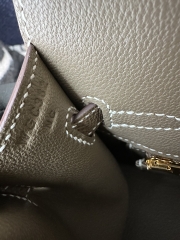 Birkin 25cm with External Stitching in Imported Epsom Leather, CC18 Etoupe Grey with Gold Hardware