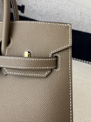 Birkin 25cm with External Stitching in Imported Epsom Leather, CC18 Etoupe Grey with Gold Hardware