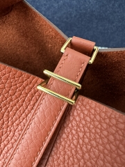 Picotin Lock 18cm in Imported Clemence TC Leather, CC36 Brique Brick Red with Gold Hardware