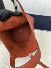 Picotin Lock 18cm in Imported Clemence TC Leather, CC36 Brique Brick Red with Gold Hardware