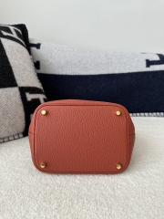 Picotin Lock 18cm in Imported Clemence TC Leather, CC36 Brique Brick Red with Gold Hardware