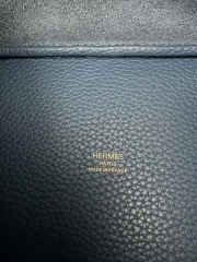 Picotin Lock 18cm in Imported Clemence TC Leather, S4 Deep Blue with Gold Hardware