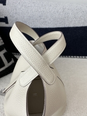 Picotin Lock 18cm in Imported Clemence TC Leather, CK10 Carie Milkshake White with Silver Hardware