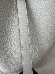 Picotin Lock 18cm in Imported Clemence TC Leather, 8L Beton Glacier White with Silver Hardware