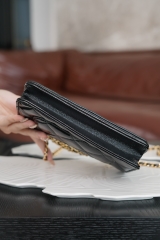 Chanel 24b Flap Bag with Chunky Chain Handle - Black