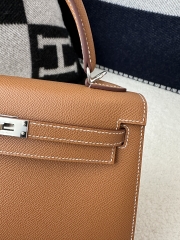 Kelly 25cm in Imported Epsom Leather, CK37 Gold with Silver Hardware